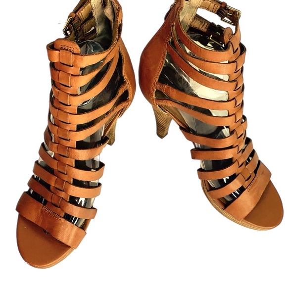 Via Spiga Brown Tan Strappy Gladiator Heels Sz:7.5 - Picture 8 of 12